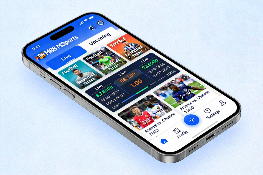 Tampilan antarmuka M88 MSports yang responsif dan optimal pada perangkat mobile smartphone